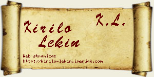 Kirilo Lekin vizit kartica